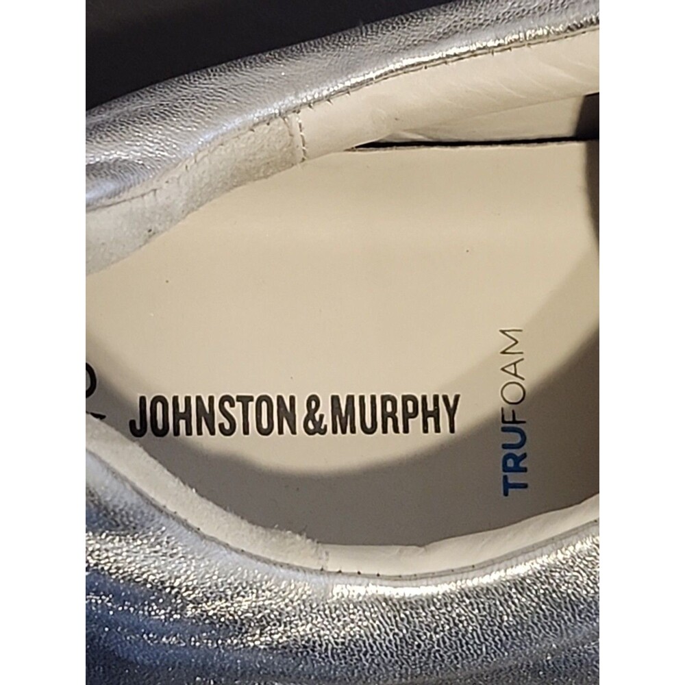 Johnston & Murphy Callie Lace To Toe Women's Sz10m Silver Metallic Sheepskin - Picture 10 of 10